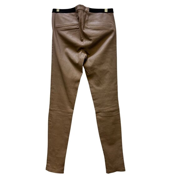 Helmut Lang Lamb Leather Pants Cocoa Size 10 - Picture 2 of 6